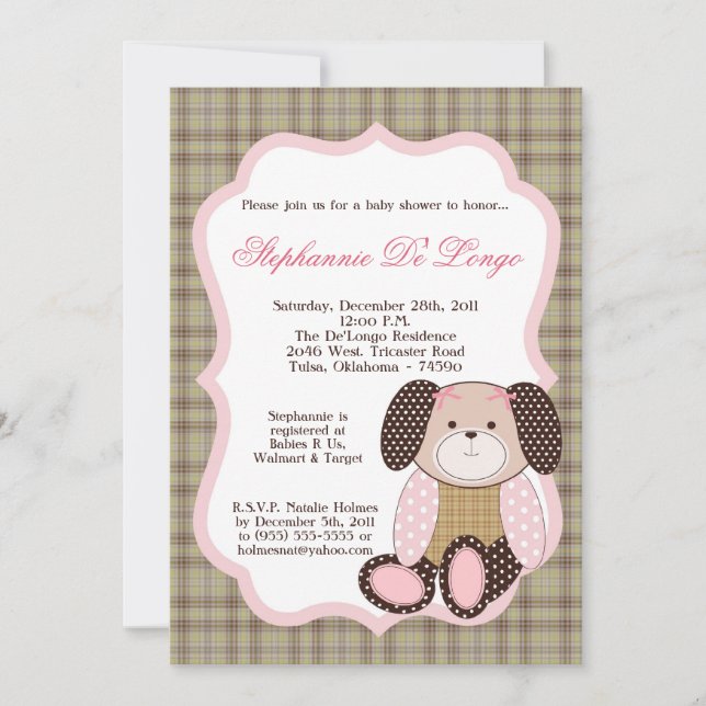 Graham Crackers Girl Pink Baby Shower Einladung (Vorderseite)