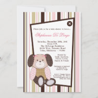 Graham Crackers Girl Rose Baby shower Invitation