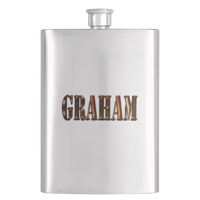 Graham, Name, klassischer Hip Flask Flachmann (Vorderseite)