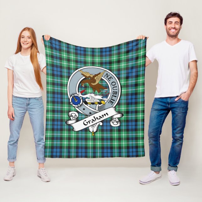 Graham of Montrose Ancient Clan Abzeichen Tartan K Fleecedecke (Beispiel)