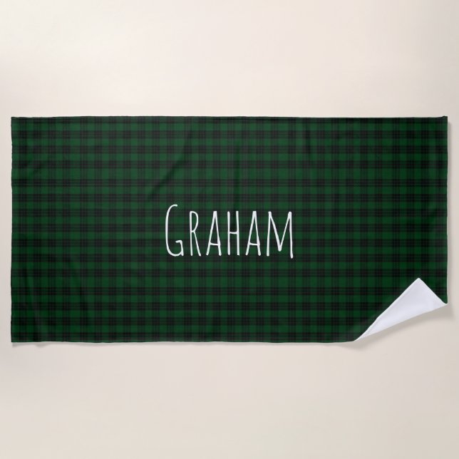 Graham Tartan Kariert Beach Badtuch Strandtuch (Vorderseite)