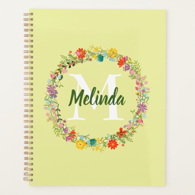Graines florales Grandes vertes Monogramme personn (Devant)