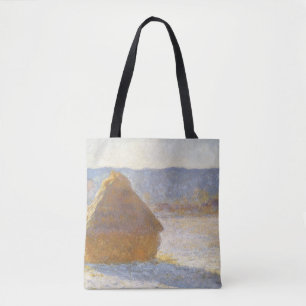 Grainstack am Morgen, Schneeeffekt von Claude Mone Tasche