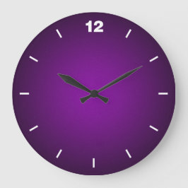 Grainy Lila-Black Vignette Große Wanduhr