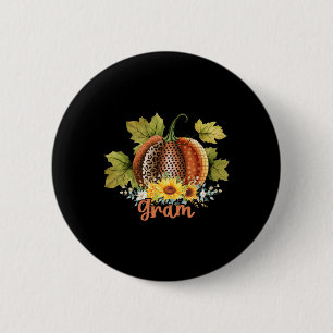 Gram Erntedankfest Leopard Kürbis Sonnenblume Koke Button