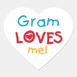 Gram Lieben Me T - Shirt und Geschenke Herz-Aufkleber
