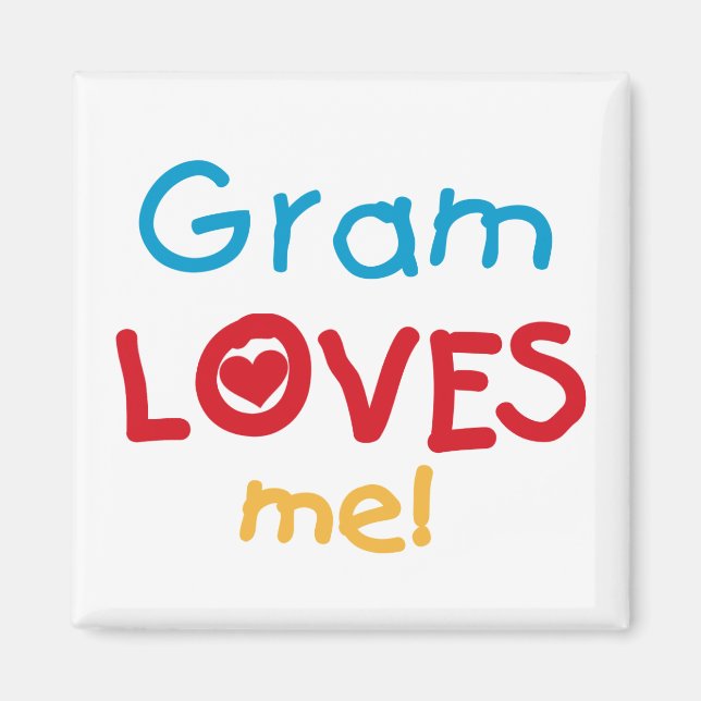 Gram Lieben Me T - Shirt und Geschenke Magnet (Vorne)