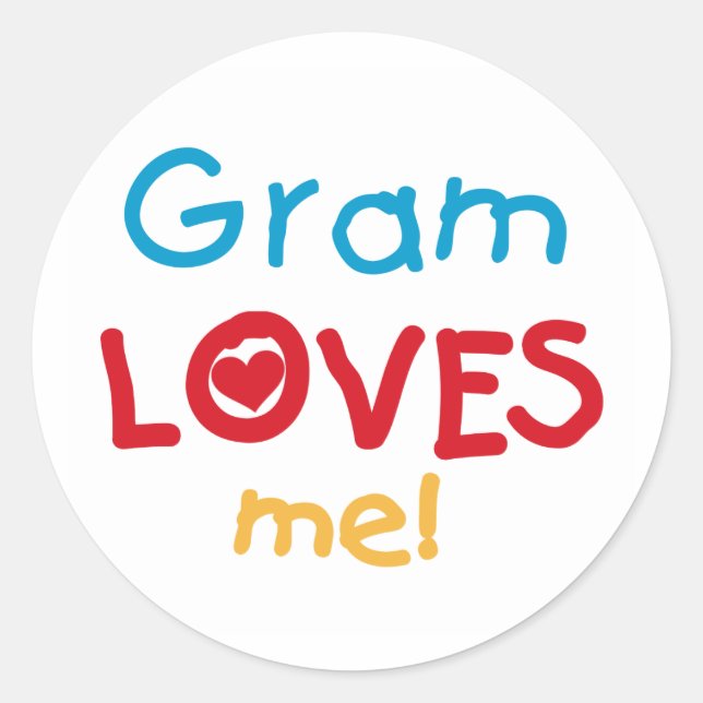 Gram Lieben Me T - Shirt und Geschenke Runder Aufkleber (Vorderseite)