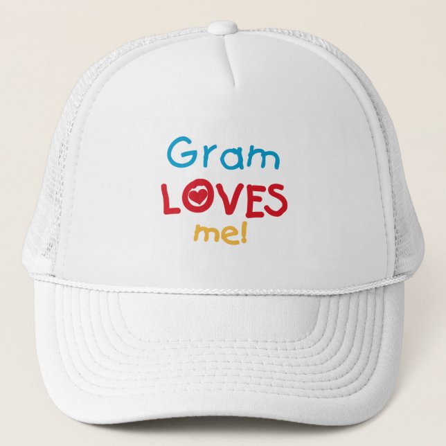 Gram Lieben Me T - Shirt und Geschenke Truckerkappe (Vorderseite)