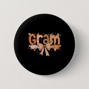 Gram Pumpkin Fall Coquette Bow Erntedank Mama Wo Button