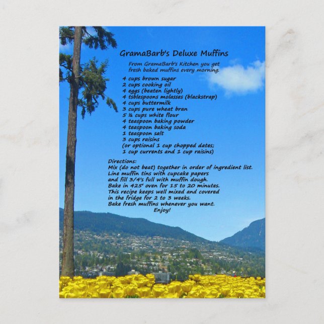 GramaBarb's Deluxe Muffin Rezept Postkarte (Vorderseite)
