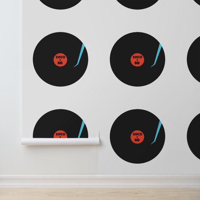Gramaphon Vinyl Platten Tapete (Anwendung)