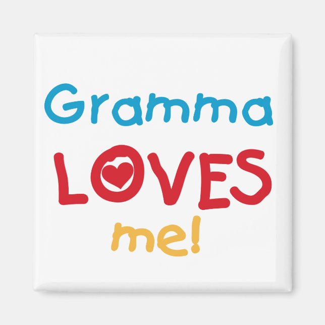 Gramma Lieben Me T - Shirt und Geschenke Magnet (Vorne)