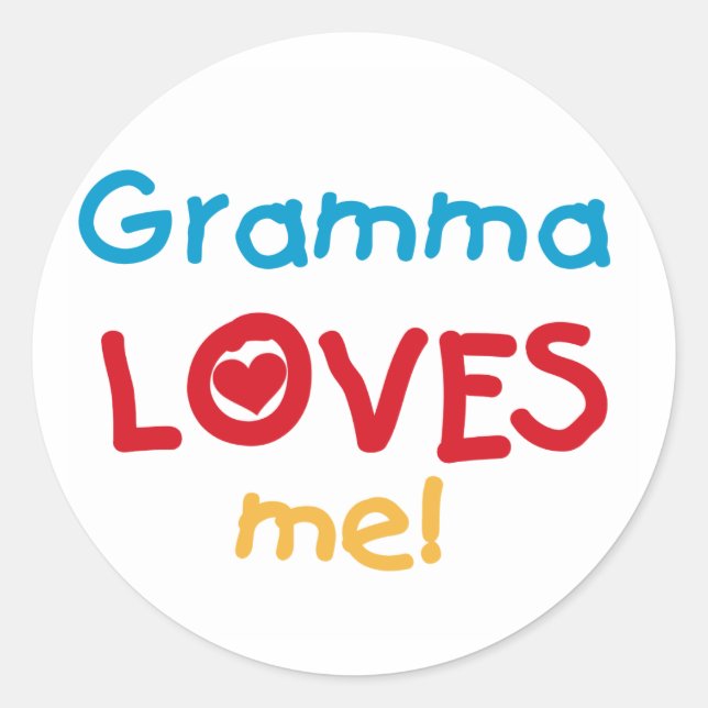 Gramma Lieben Me T - Shirt und Geschenke Runder Aufkleber (Vorderseite)