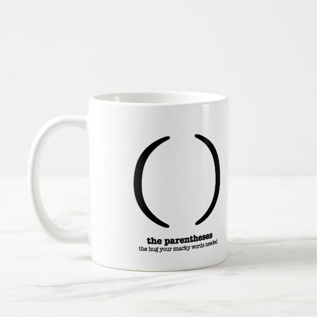 Grammar Coffee Mug Parentheses Punctuation Humor Kaffeetasse (Links)