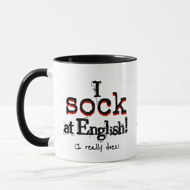 Grammar Humor and Coffee Funny Grammar Nerd Mug (Gauche)