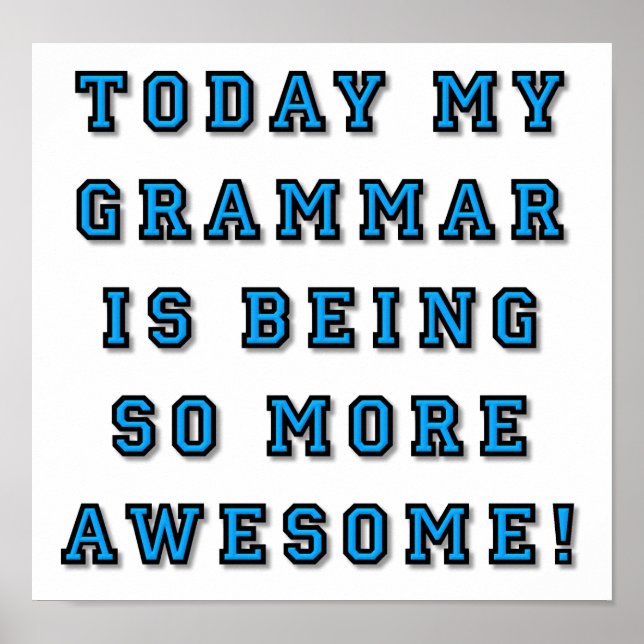 Grammar ist Phantastischer witziges Poster (Vorne)