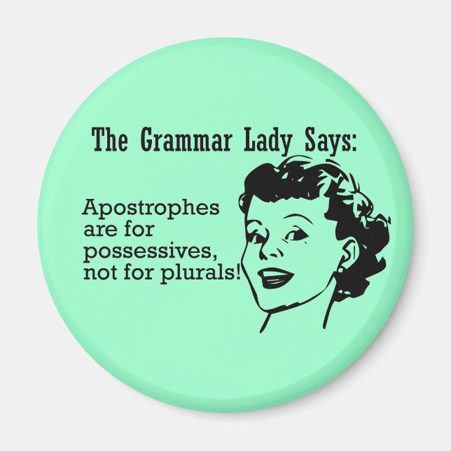Grammar Lady Apostrophes Magnets (Devant)