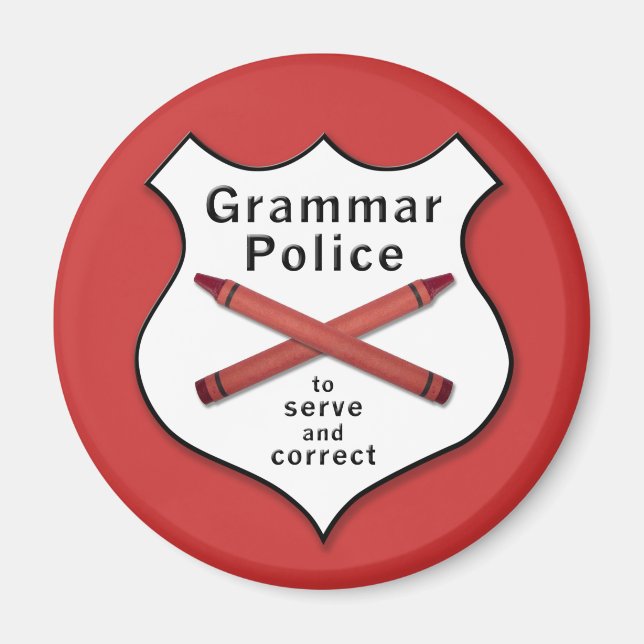 Grammar Police Abzeichen Magnet (Vorne)