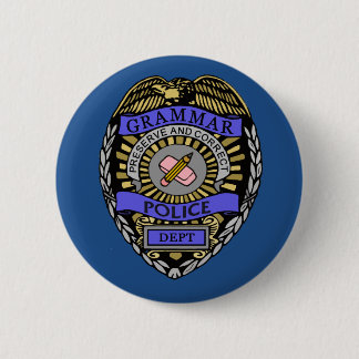 Grammar Police Dept Abzeichen Pencil Eraser Button