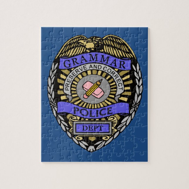 Grammar Police Dept Badge Pencil Eraser (Vertikal)