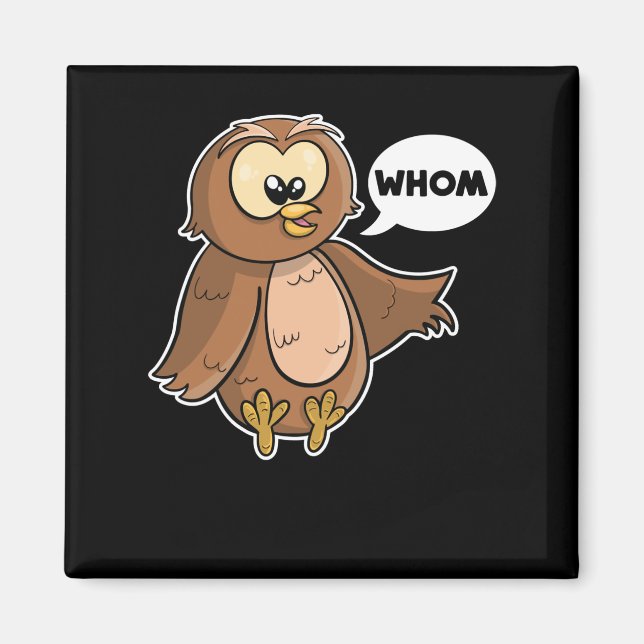 Grammar Police Funny Owl, der Englisch Lehrer Magnet (Vorne)