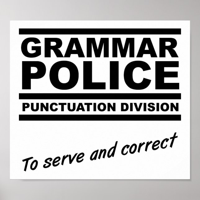 Grammar Police Funny Poster (Vorne)
