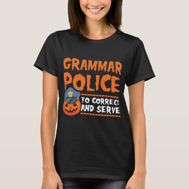 Grammar Police Halloween T-Shirt (Vorderseite)