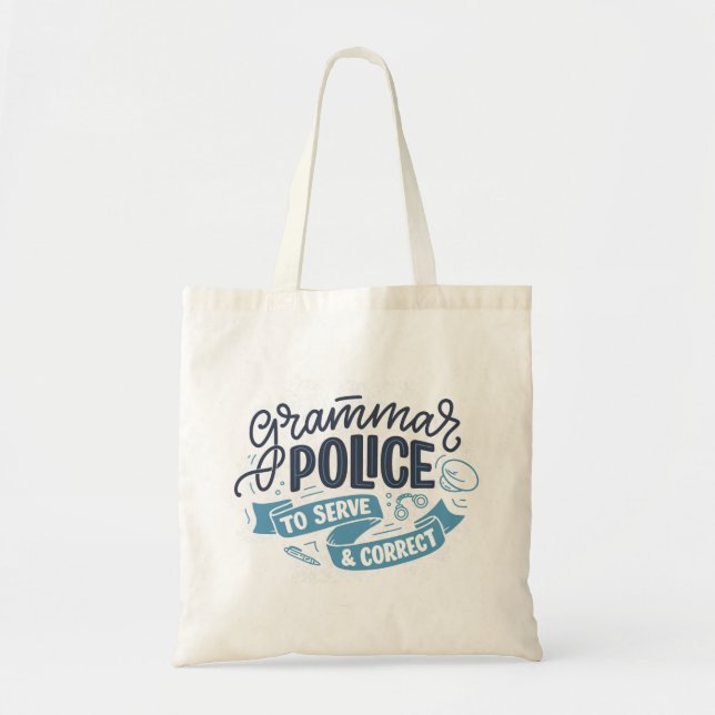Grammar Police Tote Bag Tragetasche (Vorne)