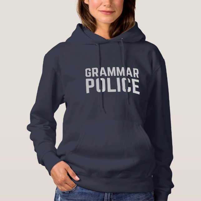 Grammar-Polizei Hoodie (Vorderseite)