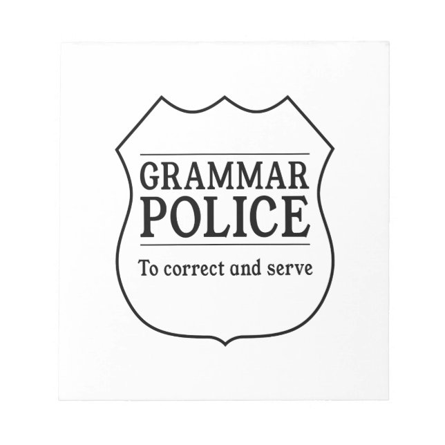 Grammar-Polizei Notizblock (Vorderseite)