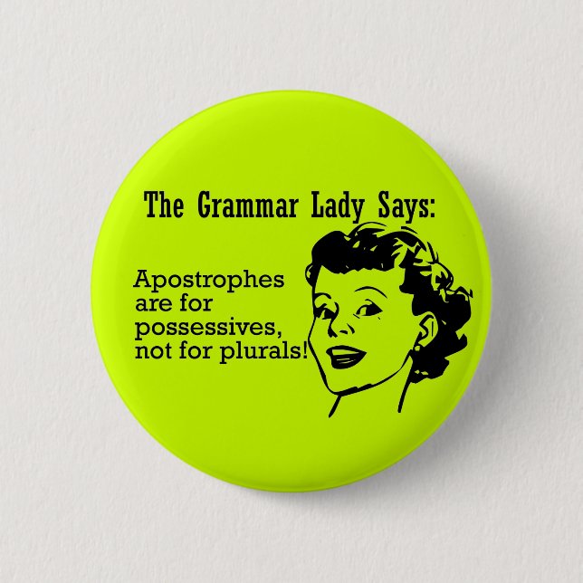 Grammatik-Dame Apostrophes Buttons (Vorderseite)