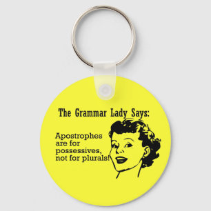 Grammatik-Dame Apostrophes Keychain Schlüsselanhänger