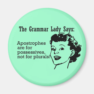 Grammatik-Dame Apostrophes Magnets Magnet