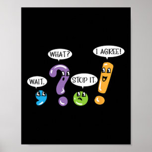 Grammatik Interpunktion Wart Was Stop Es Ich Stimm Poster