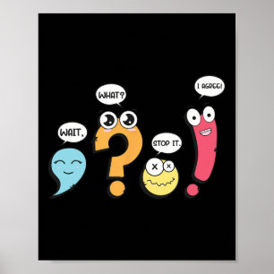Grammatik Interpunktion Wart Was Stopp Es Ich Stim Poster