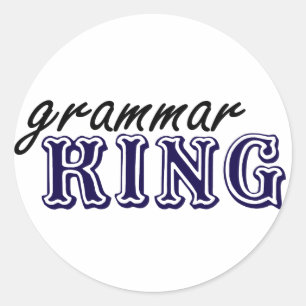 Grammatik-König Runder Aufkleber
