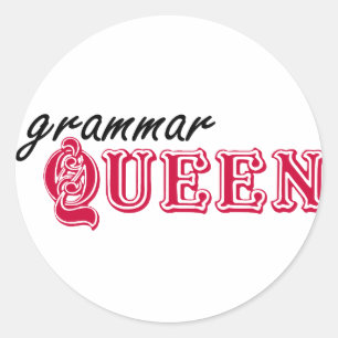 Grammatik-Königin Runder Aufkleber