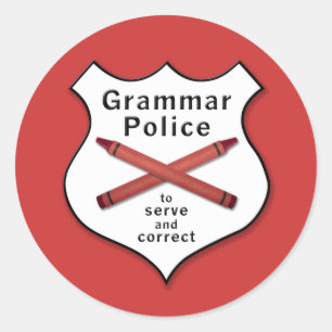 Grammatik-Polizei-Abzeichen Runder Aufkleber