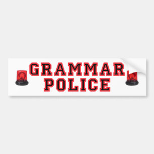 Grammatik-Polizei Autoaufkleber