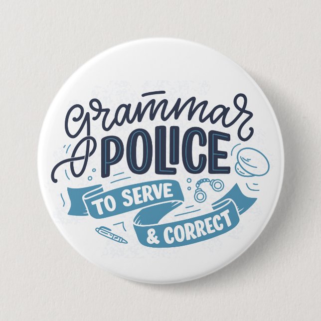 Grammatik-Polizei-Button Button (Vorderseite)
