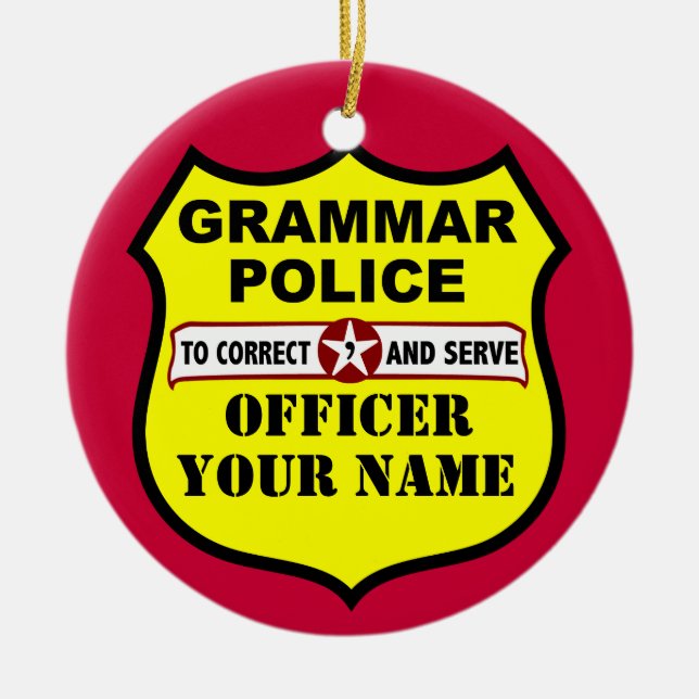 Grammatik-Polizei-kundengerechte Verzierung Keramikornament (Vorne)