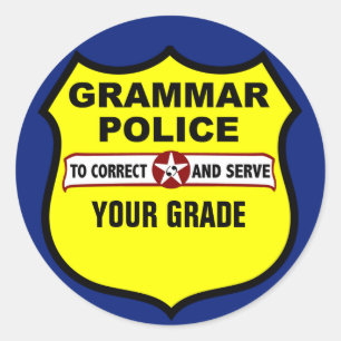 Grammatik-Polizei-Lehrer-ordnende Aufkleber