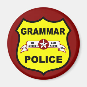 Grammatik-Polizei-runder Magnet