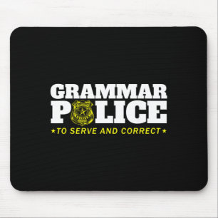 Grammatik-Polizist Lustiges Abzeichen Halloween Mousepad
