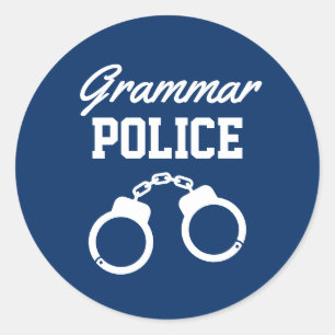 Grammatikpolizei-Aufkleber für lustige Lehrer Runder Aufkleber
