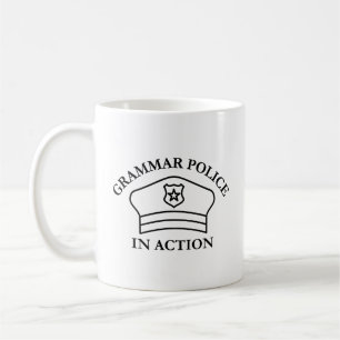 Grammatikpolizei im Einsatz   Funny English Teache Kaffeetasse