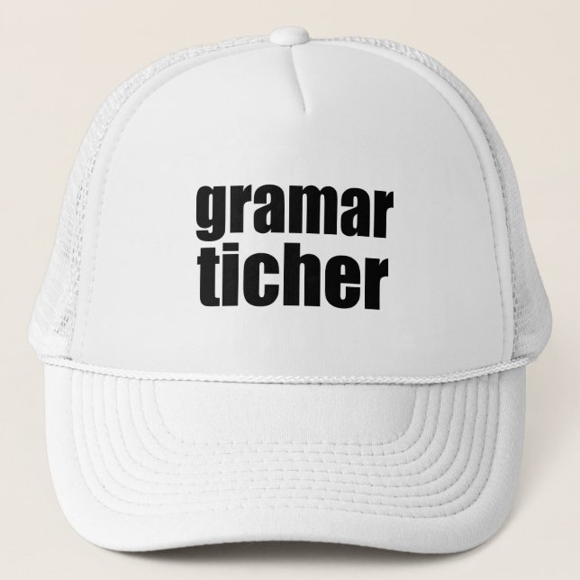 Grammatikscherz Truckerkappe (Vorderseite)
