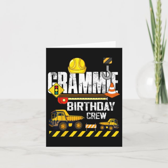 Grammie Birthday Crew Bau Grabbagger Party Karte (Vorderseite)