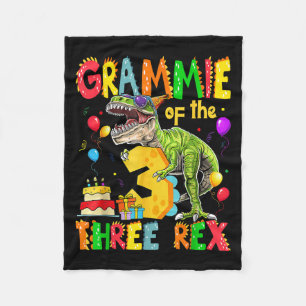 Grammie der drei Rex 3. Geburtstag Boy Dinosaurier Fleecedecke